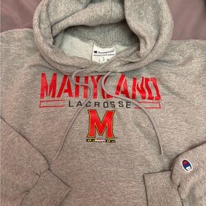 Champion Gray Maryland Lacrosse Hoodie